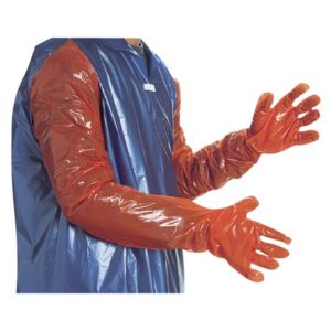 Calving Gloves Orange 92cm Box of 100 / 1.1mil - Image 1