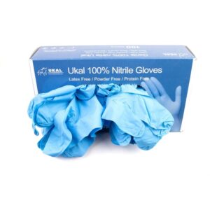 Ukal 100% Nitrile Gloves 4 mil Blue (100) - Image 1